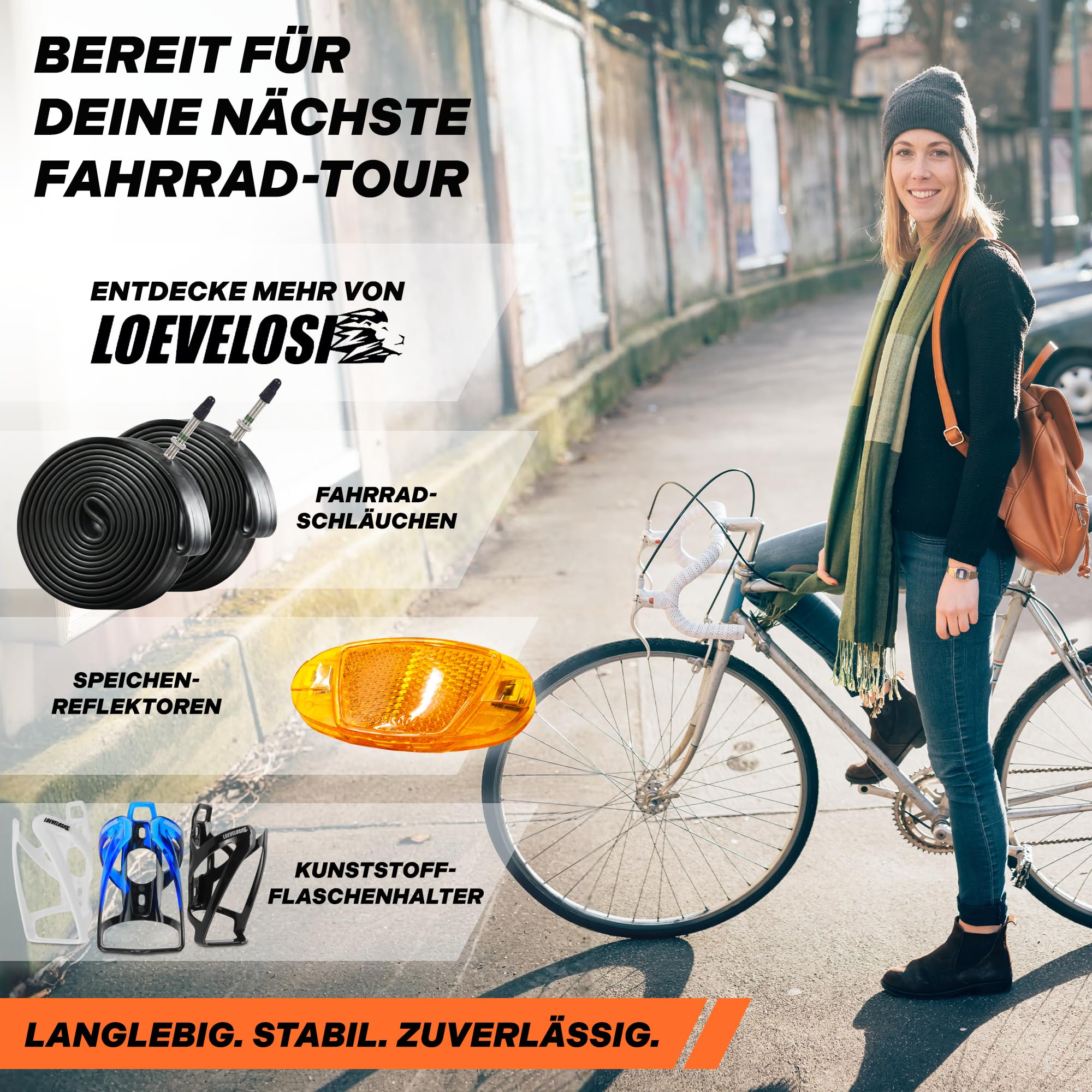 LOEVELOSI Fahrrad Vorderrad 26 Zoll MTB V-Brake Schwarz – Laufrad VR 100mm Schnellspanner 10mm Gabelaufnahme 18mm Felgenbreite 21mm Felgentiefe – Mountainbike Front Wheel