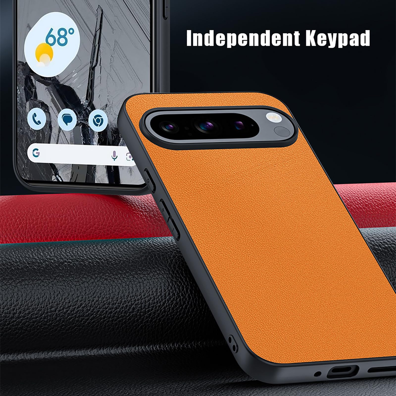 Ultradünne Hülle für Google Pixel 9 Pro/9 Pro XL/9, Einfaches Geschäft Leder Schutzhülle rutschfest Antifingerabdruck Handyhülle,Schwarz,9 Pro
