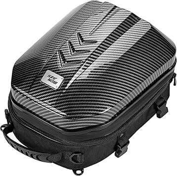 Grapelet Motorcycle Tail Bag, 24L-35L Expandable ABS Hard Shell Helmet Bag | Rain Cover Included, Quick-Release Mounting, Multiple Carry Options, 2-Minute Installation