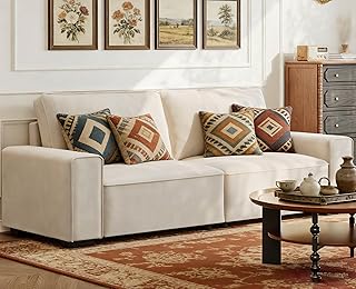 Vesgantti 85'' Chenille Couch for Living Room, 3 Seater Comfy Sofa with ...