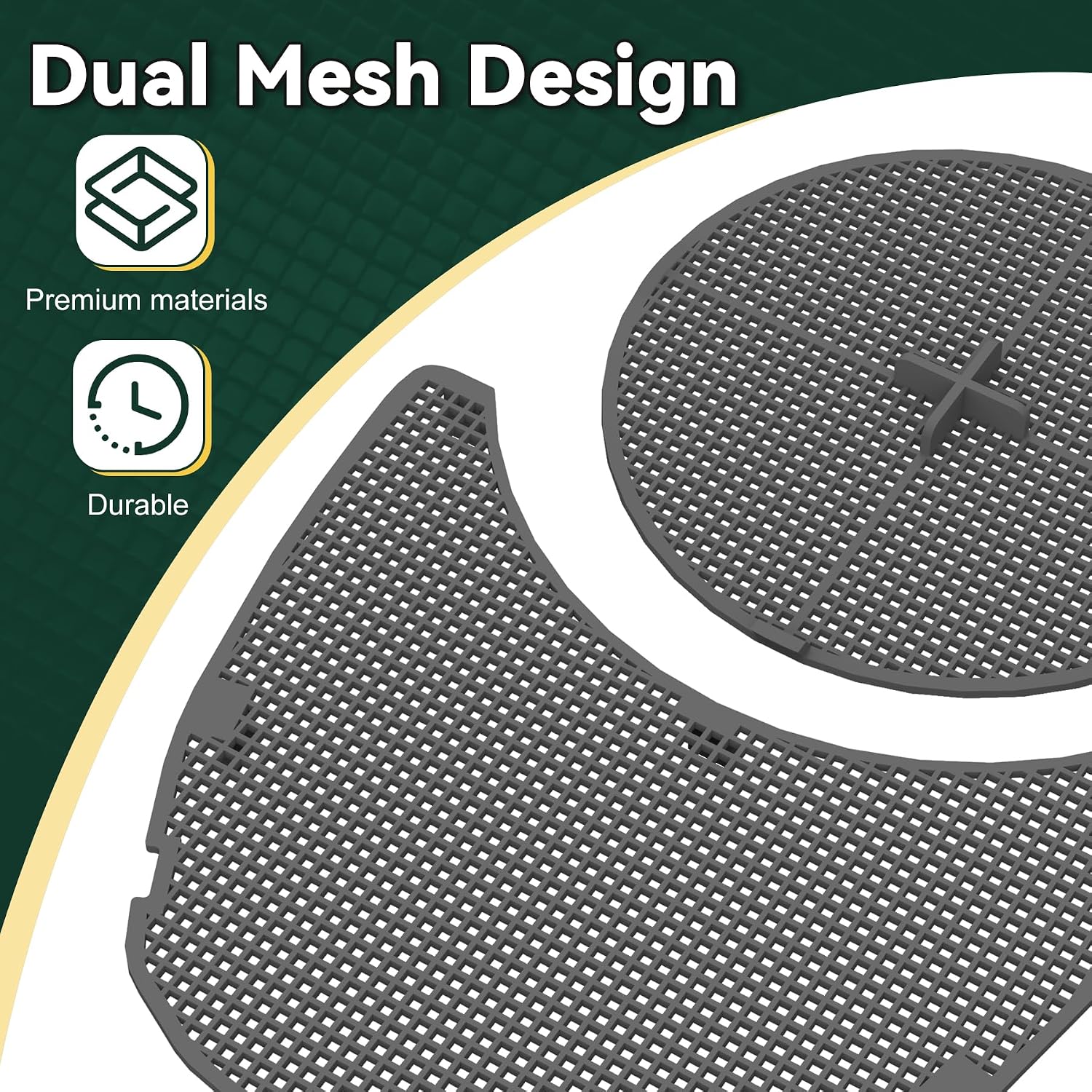 Flehomo Dual Mesh Guards Compatible with Midea Duo Portable Air Conditioner Dual Hose, Arc & Round Mesh, AC Vent Hose Protector Blocks Leaves & Debris for Outdoor Vent Protection, Black