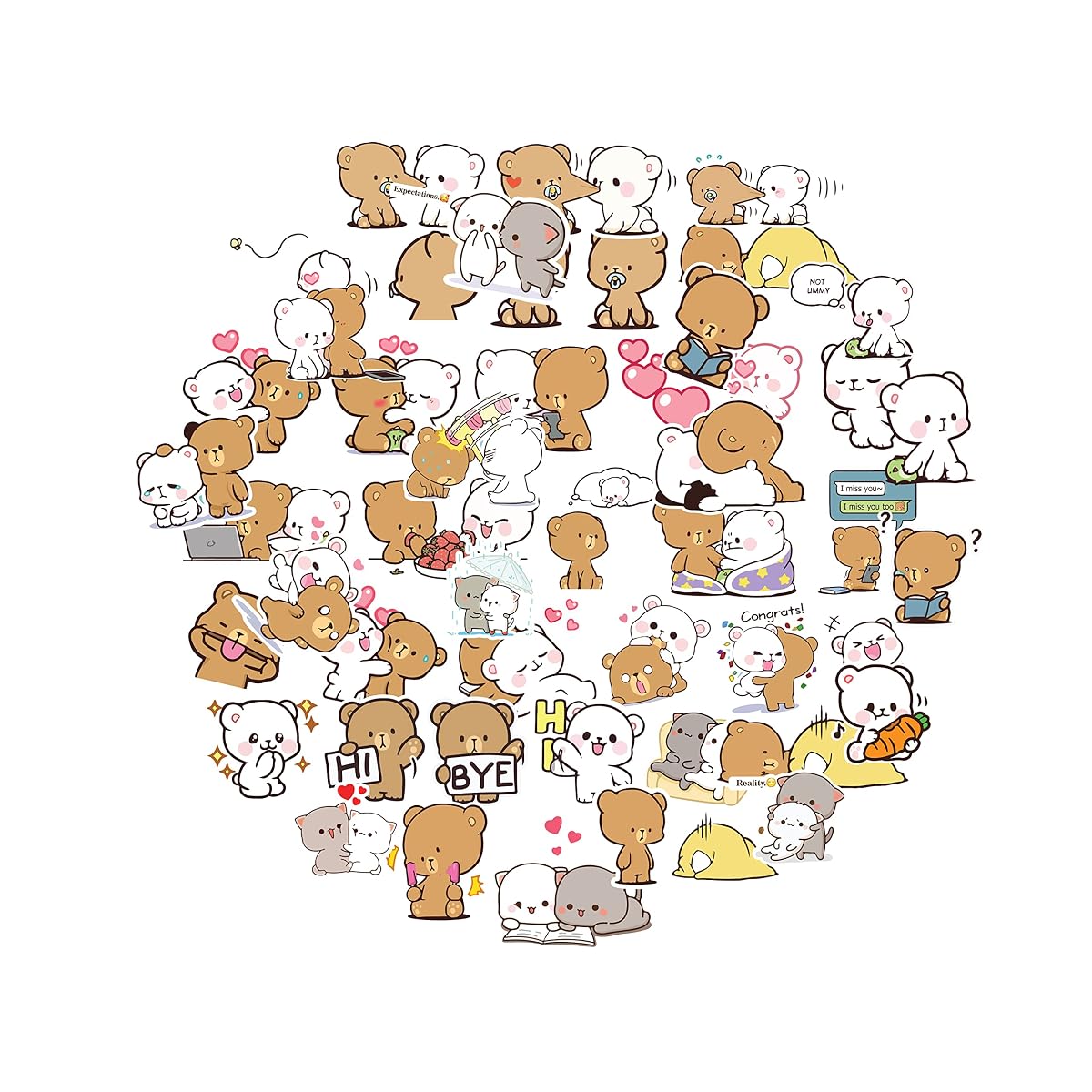 woopme Pack of 30 Milk & Mocha Laptop/Mobile/Bike/Car/Scrapbook/Fridge Sticker,