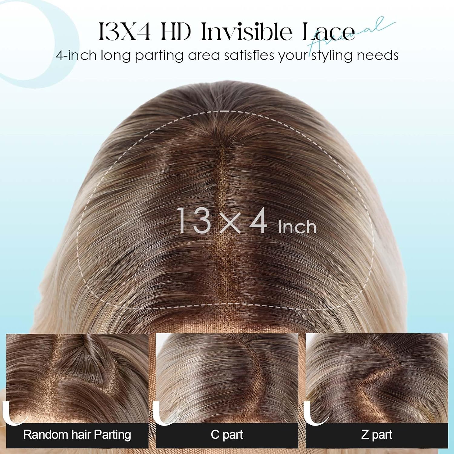 Platinum Blonde Synthetic Lace Front Wig,30 inch Long Wave Wigs,13x4 HD Lace Layered With Curtain Bangs Glueless Wigs for Women Daily Use