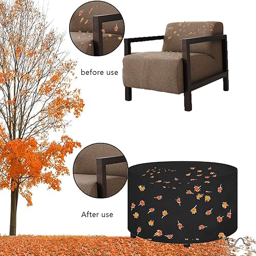 Miniatura 6 de RURGLY Fundas para muebles de jardín de 130 pulgadas de profundidad x 47 pulgadas de alto, fundas impermeables para muebles de exterior, tela Oxford