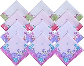 higadget Women 100% Cotton Premium Collection Handkerchiefs - Pack of 12 -