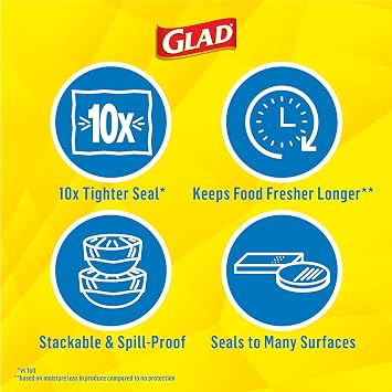 Glad Press'N Seal Food Plastic Wrap, 140 Square Foot Roll (Package May Vary)