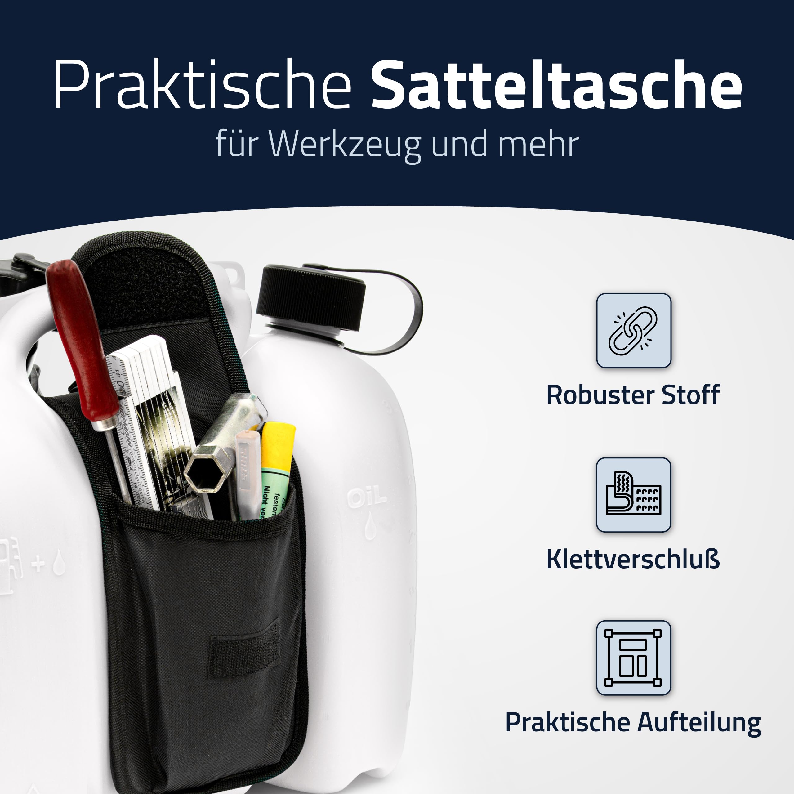 hünersdorff PROFI Doppelkanister Kombikanister Kraftstoff Öl 6+3 Liter UN-Zulassung Made in Germany Weiß