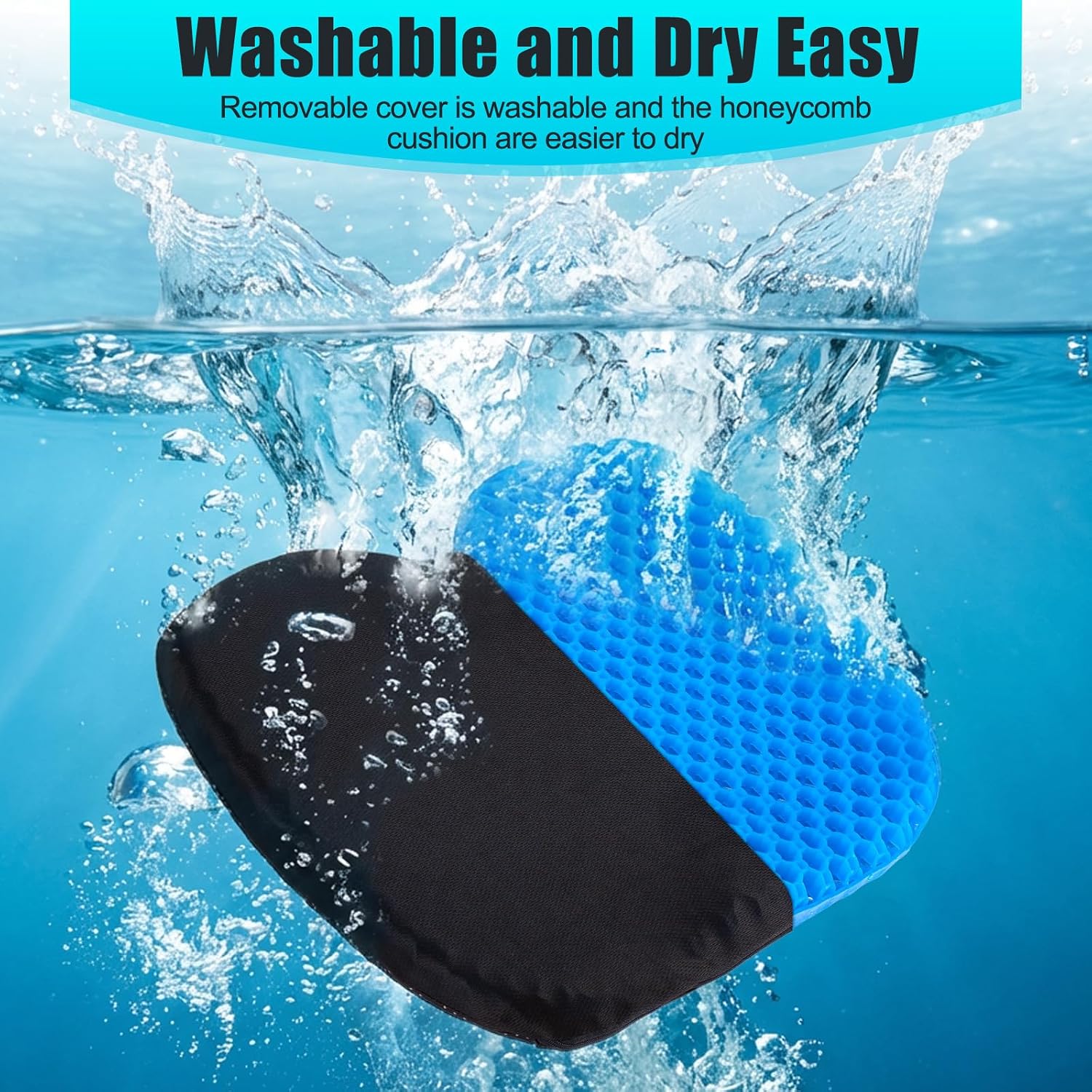 2 Pack Kayak Seat Cushion Non-Slip- Waterproof Thicken Gel Boat Kayak Canoe Rowing Stadium Pad, Portable Canoe Rowing Rubber Dinghy Pad for Kayaking/Canoeing/Fishing, Kayak Accessories
