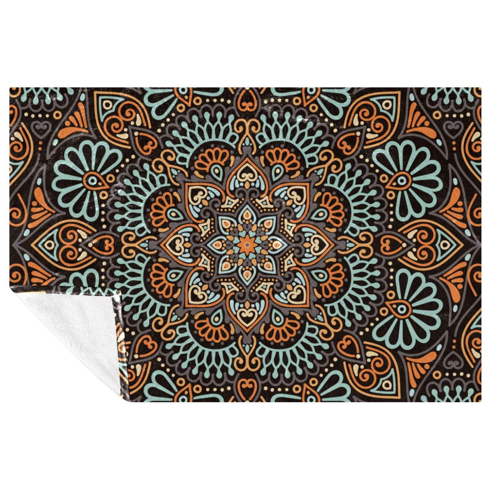 Couverture imprimé floral mandala pour vos soirées camping et pique-nique