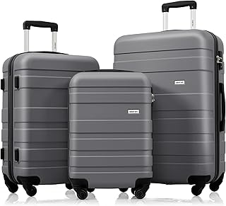 Luggages 3 Piece ABS Hardside Luggage Sets Spinner Wheels Suitcase with TSA