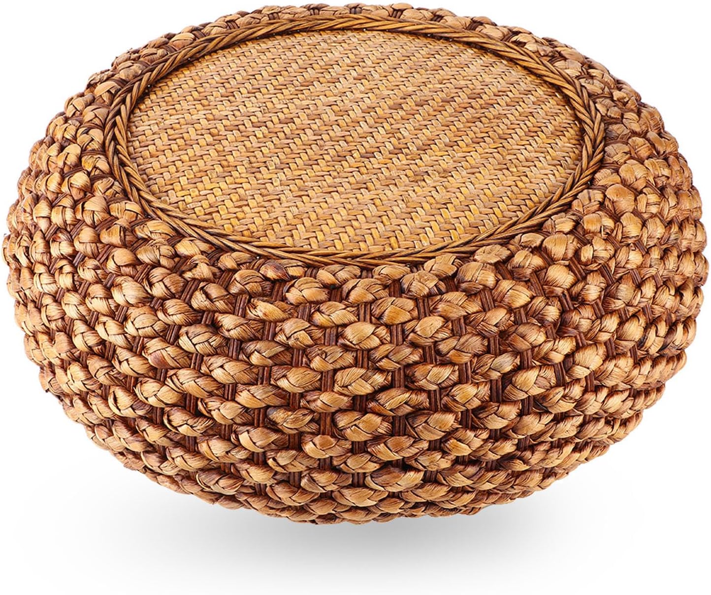 Tatami Floor Pillow Japanese Floor Seats Rattan Floor Cushion Breathable Floor Sitting Pillow Comfortable Round for Balcony Straw Mat Yogo Meditation Living Bedroom