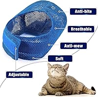 Vista 4 de 2 piezas de aseo para gatos, bolsa de malla para gatos, bozales de malla transpirable, ajustables, resistentes a los arañazos, ropa de sujeción