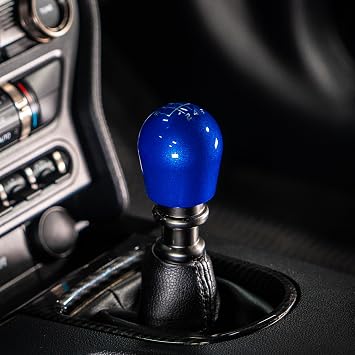 Billetworkz Weighted Shift Knob Compatible with 6 Speed Ford Mustang GT 2015-25, Candy Blue