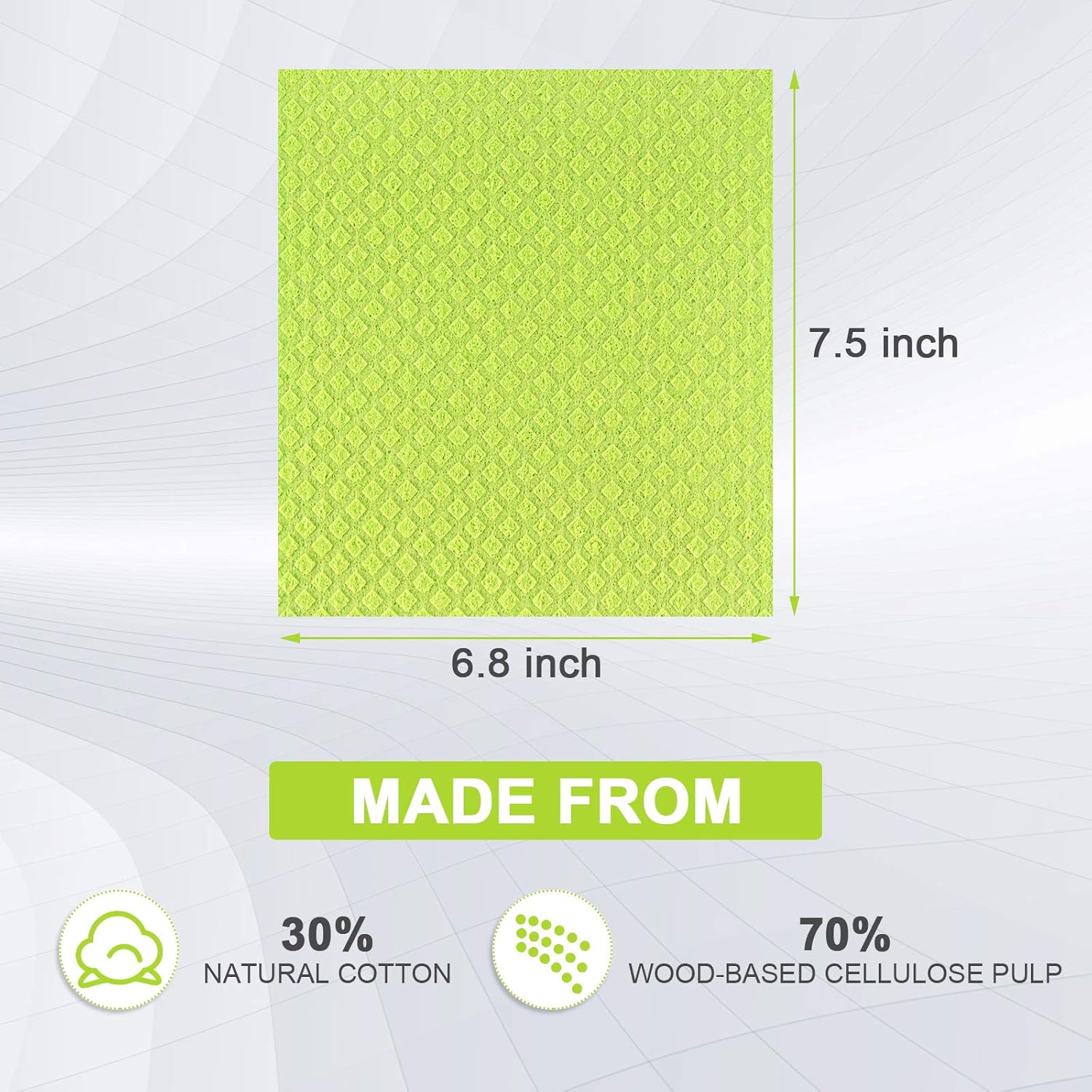 Swedish Dish Cloths - 8 Pack Reusable, Absorbent Hand Towels for Kitchen, Counters & Washing Dishes - Cellulose Sponge Cloth - Eco Friendly Gifts - Three Colour