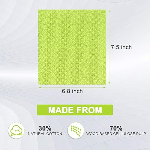 Miniatura 4 de Paños suecos – Paquete de 8 toallas de mano reutilizables y absorbentes para cocina, mostradores y platos – Paño de esponja de celulosa – Regalos