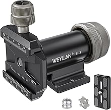WEYLLAN PH3 Gimbal Head for Monopod Mount CNC Precision Machined Low Center of Gravity Metal Ball Head & Side Tilt Design Arca-Swiss Quick Release Plate with 3/8 Inch Screw Compatible with