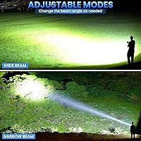 Vista 6 de Rechargeable LED Flashlights High Lumens, 99,000 Lumens Super Bright Flashlight, Adjustable Handheld Flashlight with 5 Modes, Brightest Waterproof