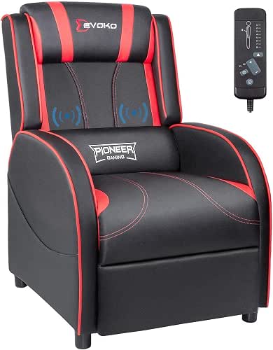 Devoko Massage Gaming Recliner Chair PU Leather Home Theater Seating