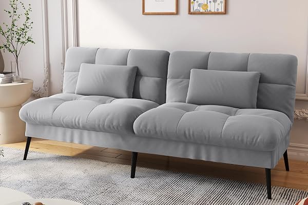 COMHOMA Fabric Sofa Bed Adjustable Futon