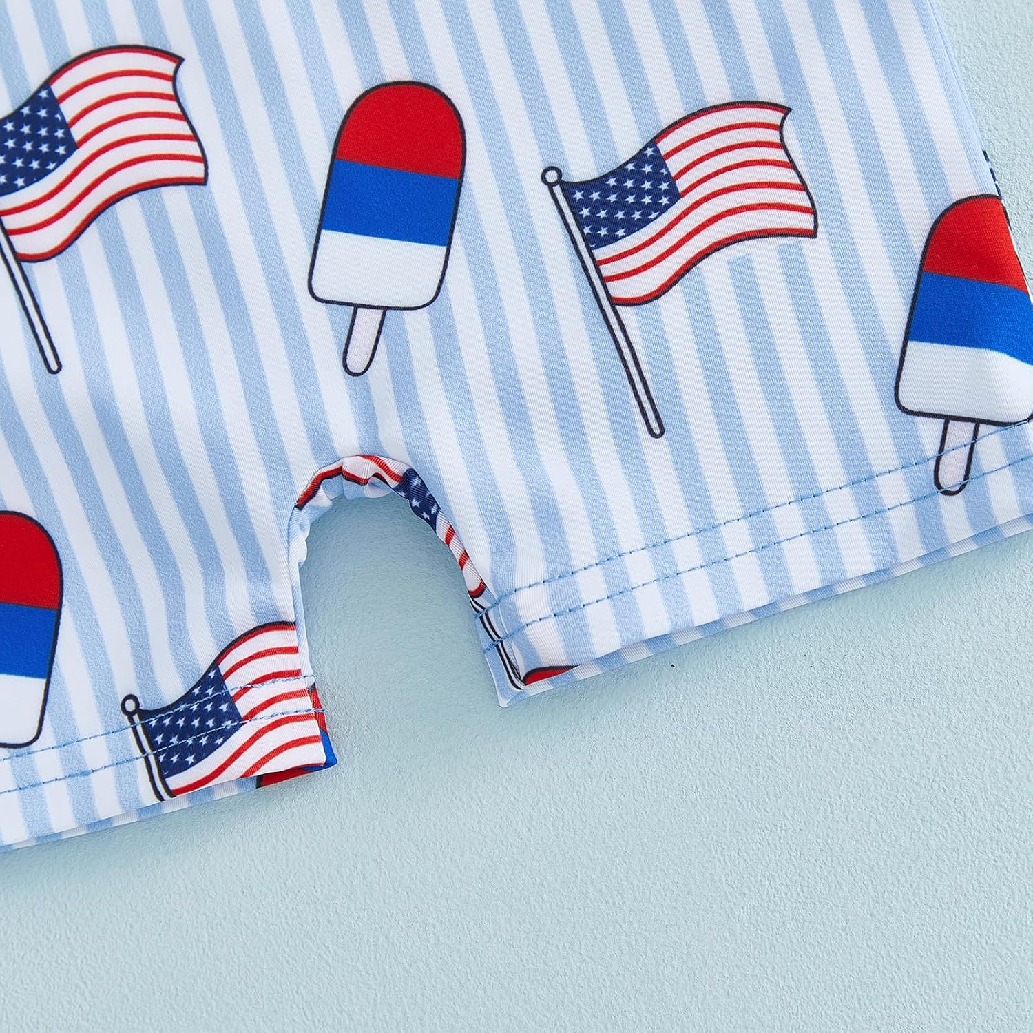 KMBANGI Toddler Baby Boy 4th of July Swimsuit Long Sleeve American Flag Rash Guard One Piece Bathing Suit Patriotic Swimwear