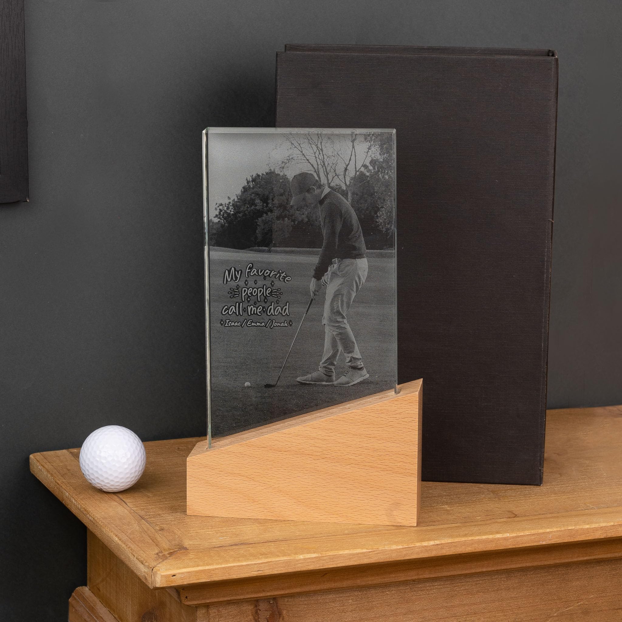 Wanapix|Trofeo Personalizado|Cristal Impreso a Color y Grabado|Rectangular 14x24cm | Incluye Estuche para Guardar