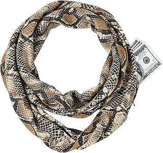 レディース スカーフ,軽量 蛇柄 ネック ラップ - ジッパーポケット付き女性用スカーフ | 婚礼 旅行 クリスマス 誕生日 女の子 秋 用