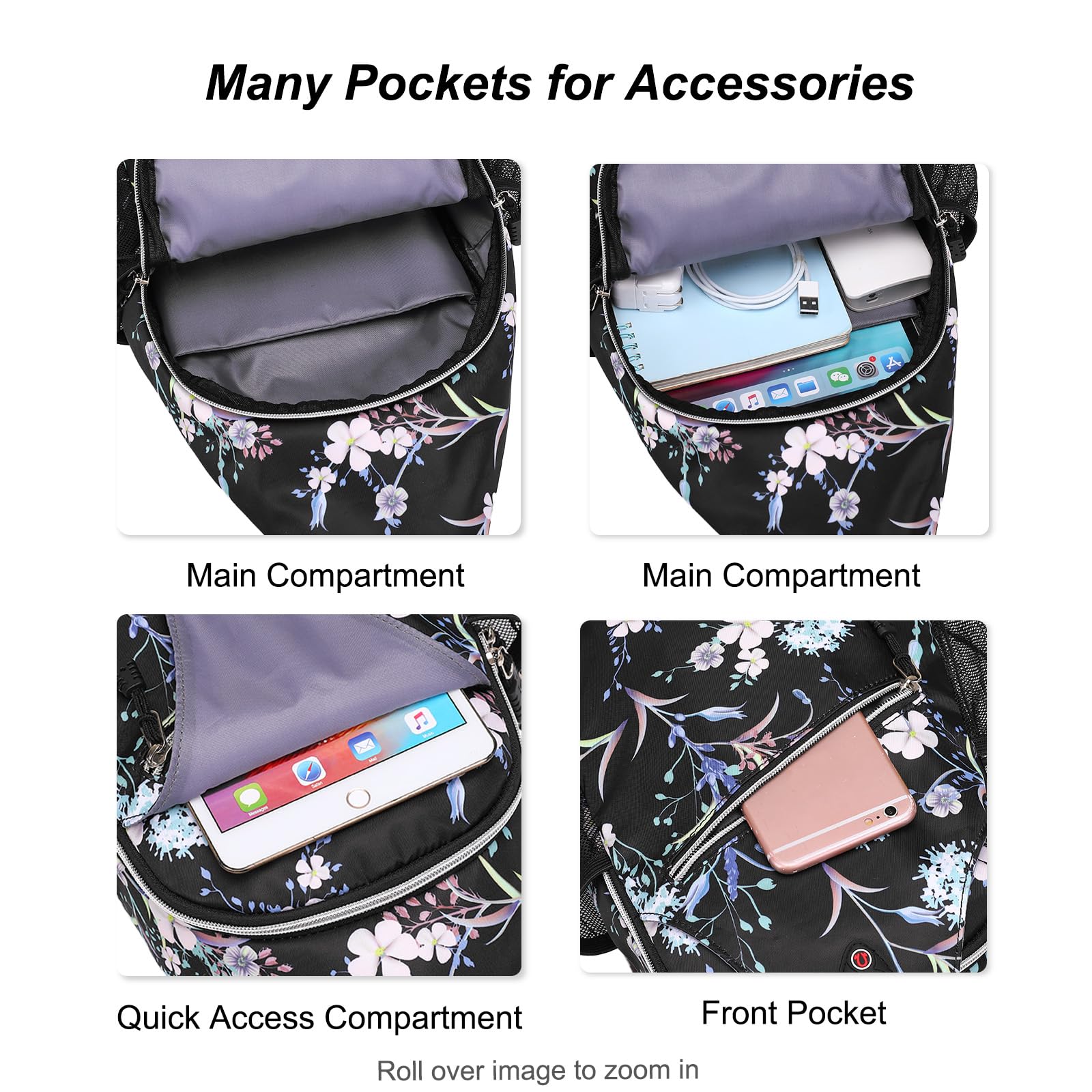 MOSISO Crossbody Sling Backpack, Herbs Flowers Plants Portable Travel Hiking Daypack Chest Sling Bag Casual Daypack One Strap Chest Backpack for Women Men Outdoor Hiking Travel, Black