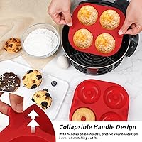 Vista 4 de Webake Molde de silicona para magdalenas y molde para donas, para hacer cupcakes y donas de tamaño estándar de 2.8 pulgadas, antiadherente, sin BPA