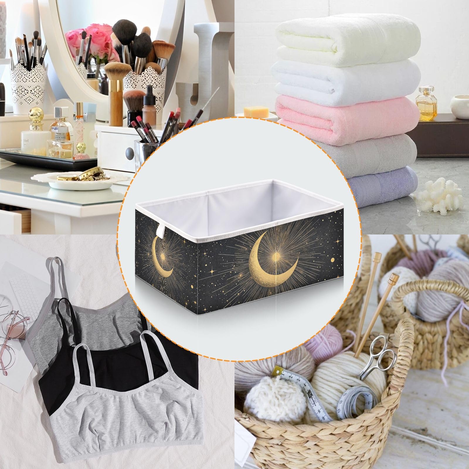 SEA MOON シェル型キャビネット Amazon.com - GOODOLD Celestial Moon Cube Storage Bin - 11 Inch