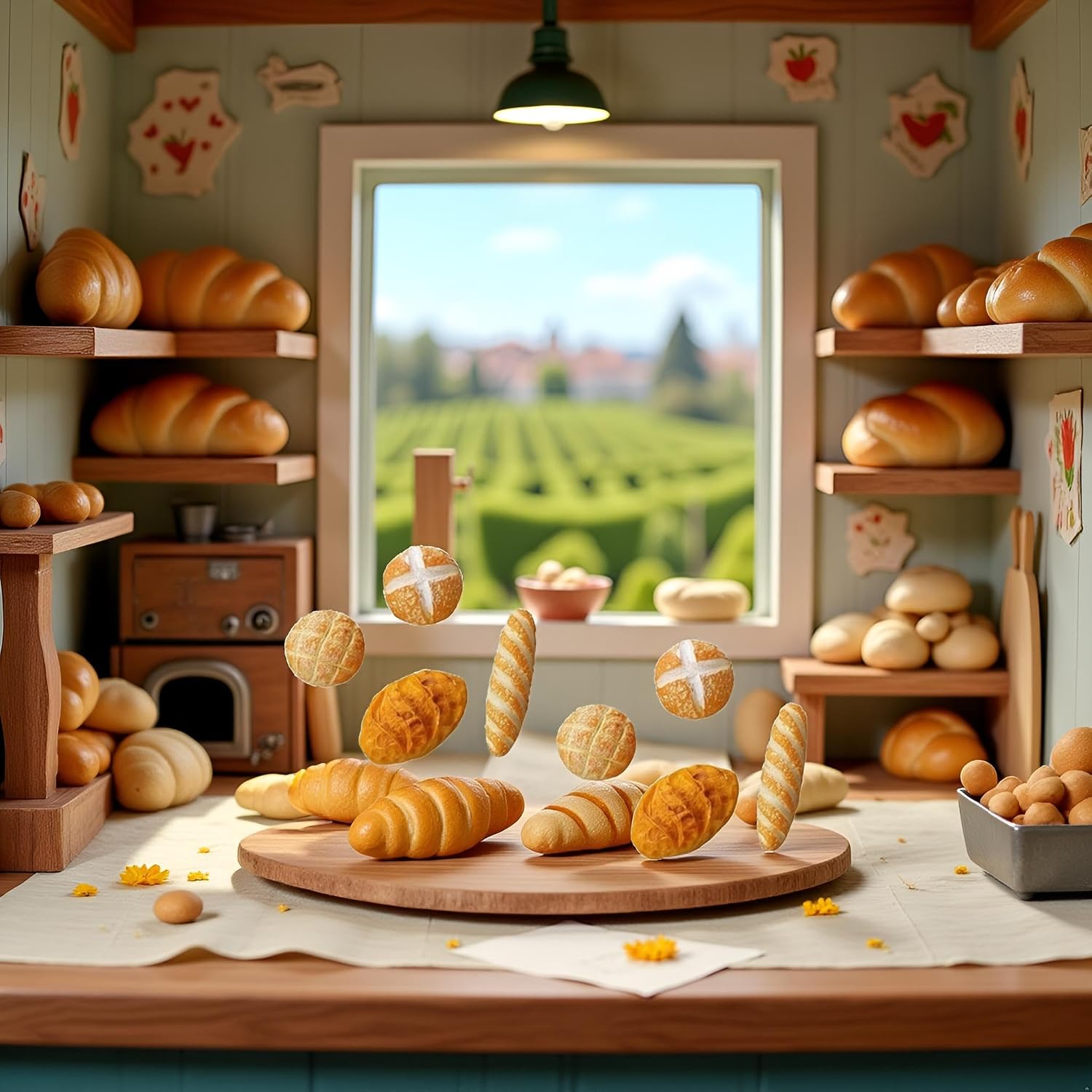 8 Pcs 1/12 Miniature Bread Set, Miniature Bread Dollhouse Decoration Accessories Resin Mix Bakery Bread Mini House Food Decoration Accessories Dollhouse Décor