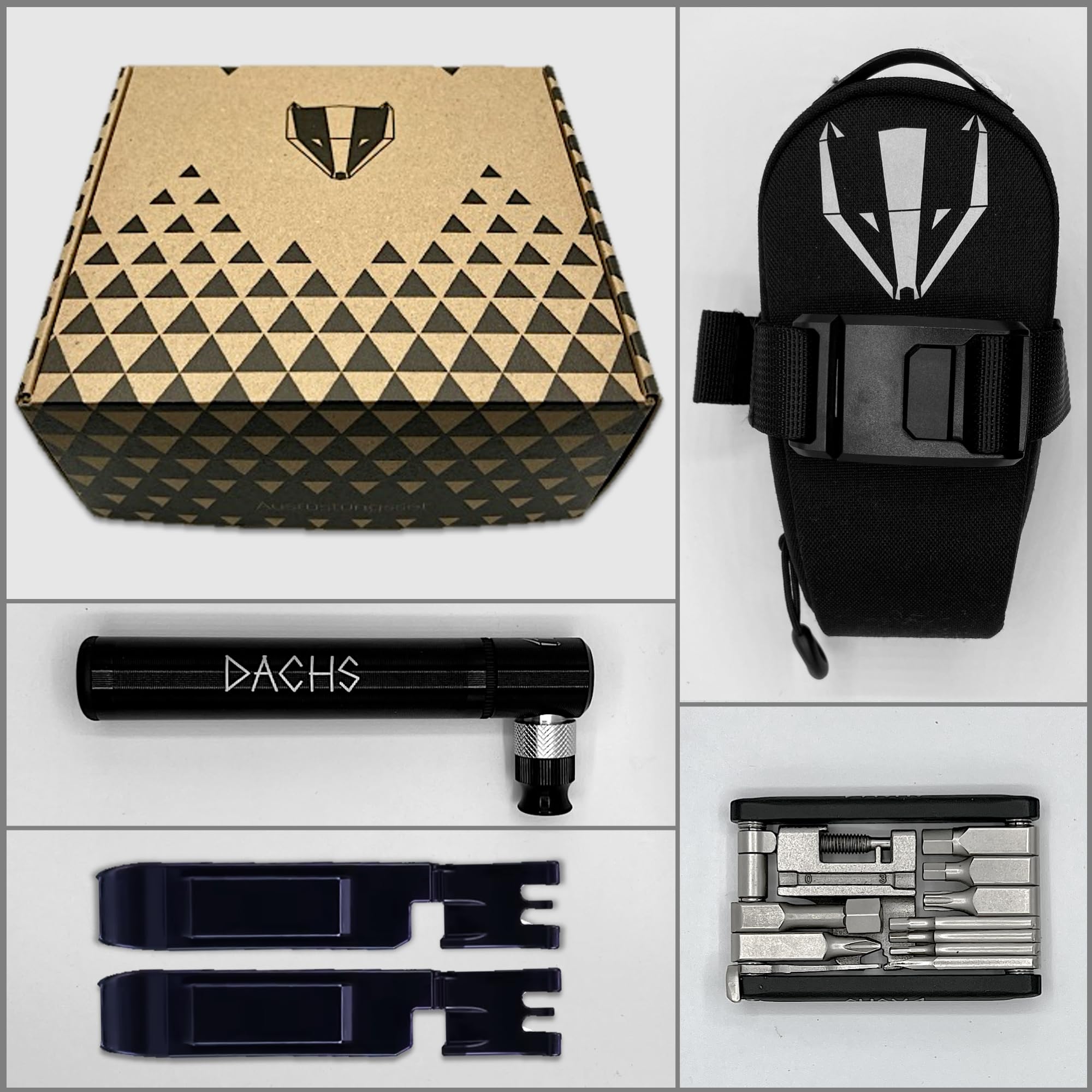 DACHS Ausrüstungsset Geschenkbox - Komplettset hochwertiges Fahrradzubehör - Fahrrad Geschenke