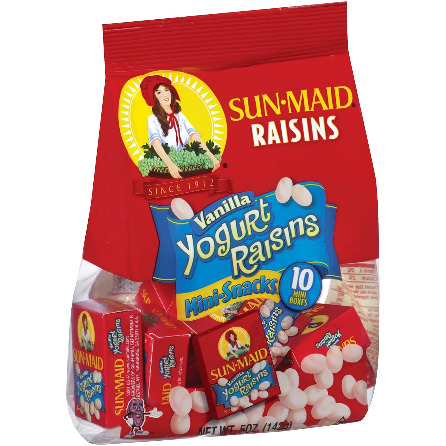 Sun-Maid • Vanilla Yogurt Raisins, 0.5 Ounce Box (60 Total), Dried Fruit, Non-GMO, Naturally Gluten-Free, Healthy Lunch Box Snack