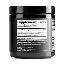 Toniiq Lions Mane - Ultra High Potency 10:1 Extract with 30% Polysaccharides - Highly Concentrated & Bioactive - Third-Party Lab Tested - 120 Capsules