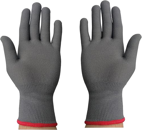 JM-FUHAND Guantes de vinilo para coche. Guantes aplicadores antiestáticos profesionales de envoltura de vinilo (gris, 1 par)