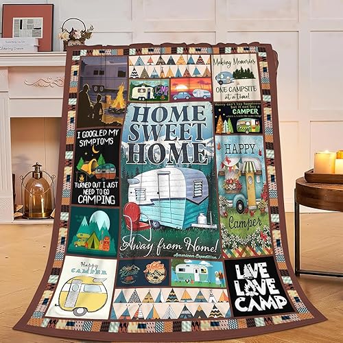 Miniatura 19 de Yibuda Manta Retro de Cámara de Fotografía de Franela de Felpa Suave y Acogedora, Manta de Lana para Decoración en Blanco y Negro, Regalos