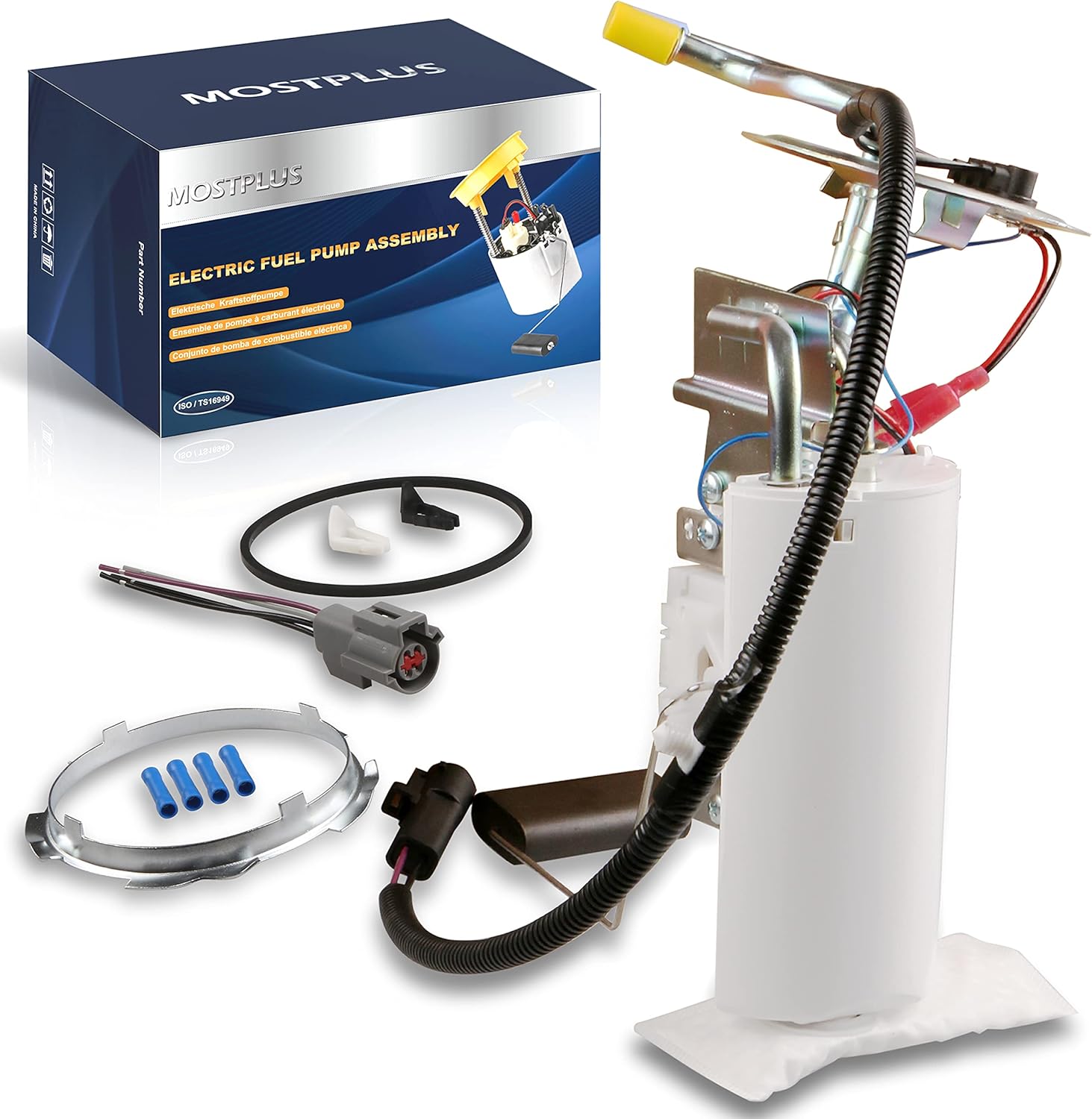 MOSTPLUS Gas Front Fuel Pump Assembly Compatible with 1992-1996 Ford F150 F250 F350 F450 F Super Duty, Replace E2059M SP2005H (Midship Tank; 17 Gal Tank)