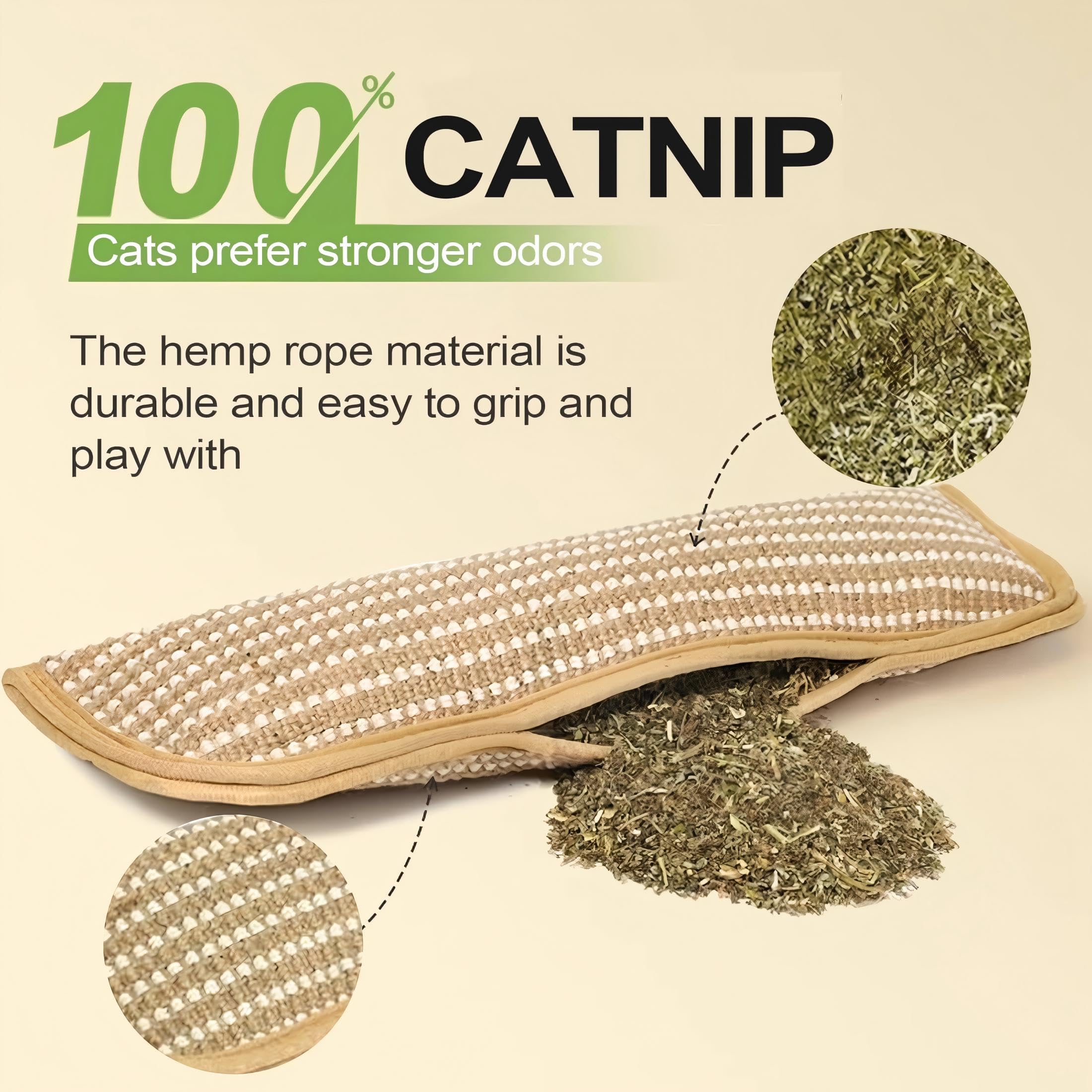 Juguetes de hierba gatera, juguetes para gatos, juguetes de hierba gatera para gatos, paquete de 2 juguetes interactivos de hierba gatera con mezcla de hierbas orgánicas de 8000 mg para rascar