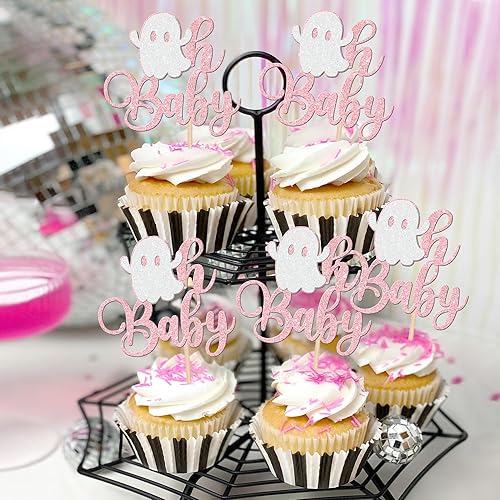 Miniatura 226 de 24 piezas de decoración de cupcakes temáticos de Halloween, espeluznante abucheo, fantasma, bruja, araña, murciélago, cupcakes, calabaza, rasgo