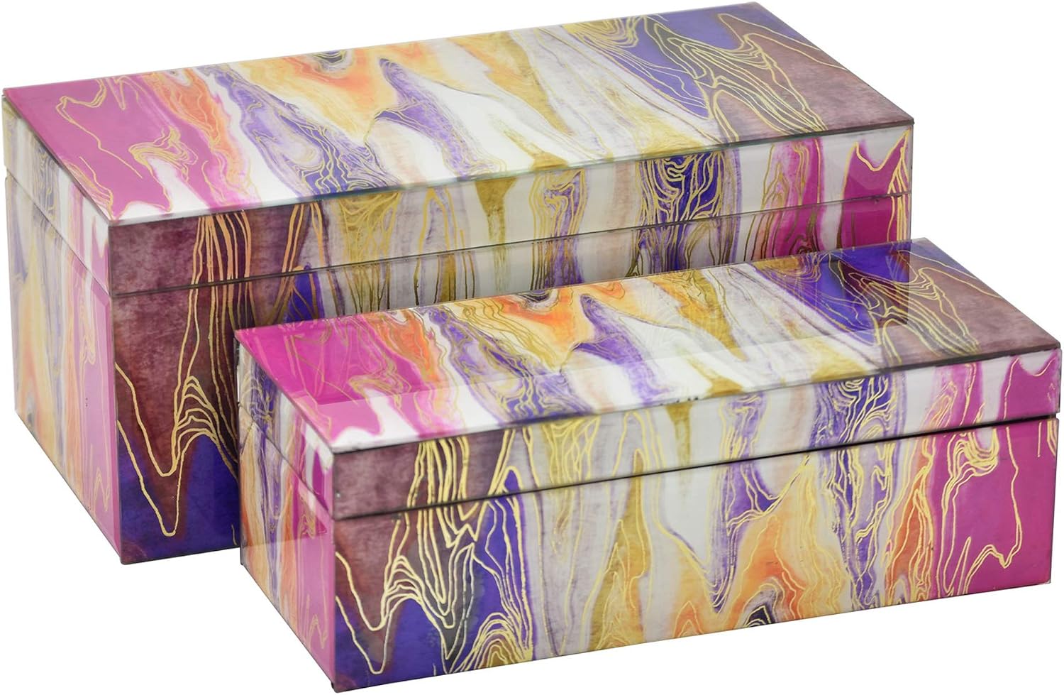 Amazon.com: Three Hands 6 Pink Glass Box S/2 : Home & Kitchen