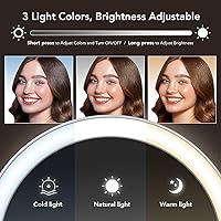 Vista 4 de LitBear Espejo de maquillaje de viaje con luces, espejo de aumento recargable de doble cara 10X/1X, espejo de belleza iluminado portátil