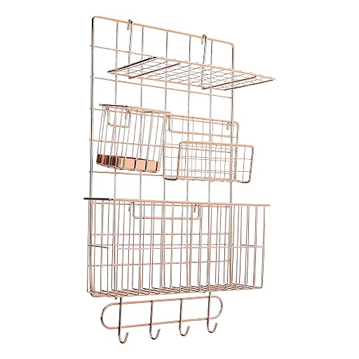 MockWares Basics Wire Grid Wall Panels, Rose Gold