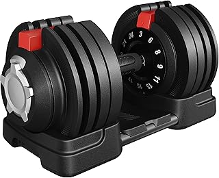 Yaheetech Space-Saving Adjustable Dumbbell Set – 12.5KG/18KG/24KG/40KG Weights with Safety Locking Mechanism, Home Gym Str…