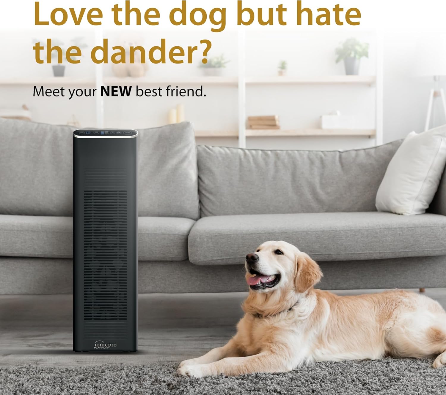 Ionic Pro Platinum (TA750) Air Purifier Tower, Never Replace Filters, Quiet Negative Ion Technology, Cleans Rooms Up to 800 sq ft