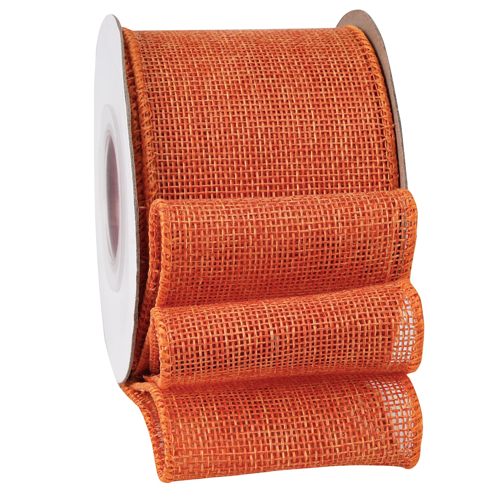 Orange Burlap Ribbon 2-1/2 Inch, Solid Ribbon with Wired Edge for St Patrick's Day Decoration, Big Bow, Outdoor Wreath, 10 Yards/Roll. โ image 1