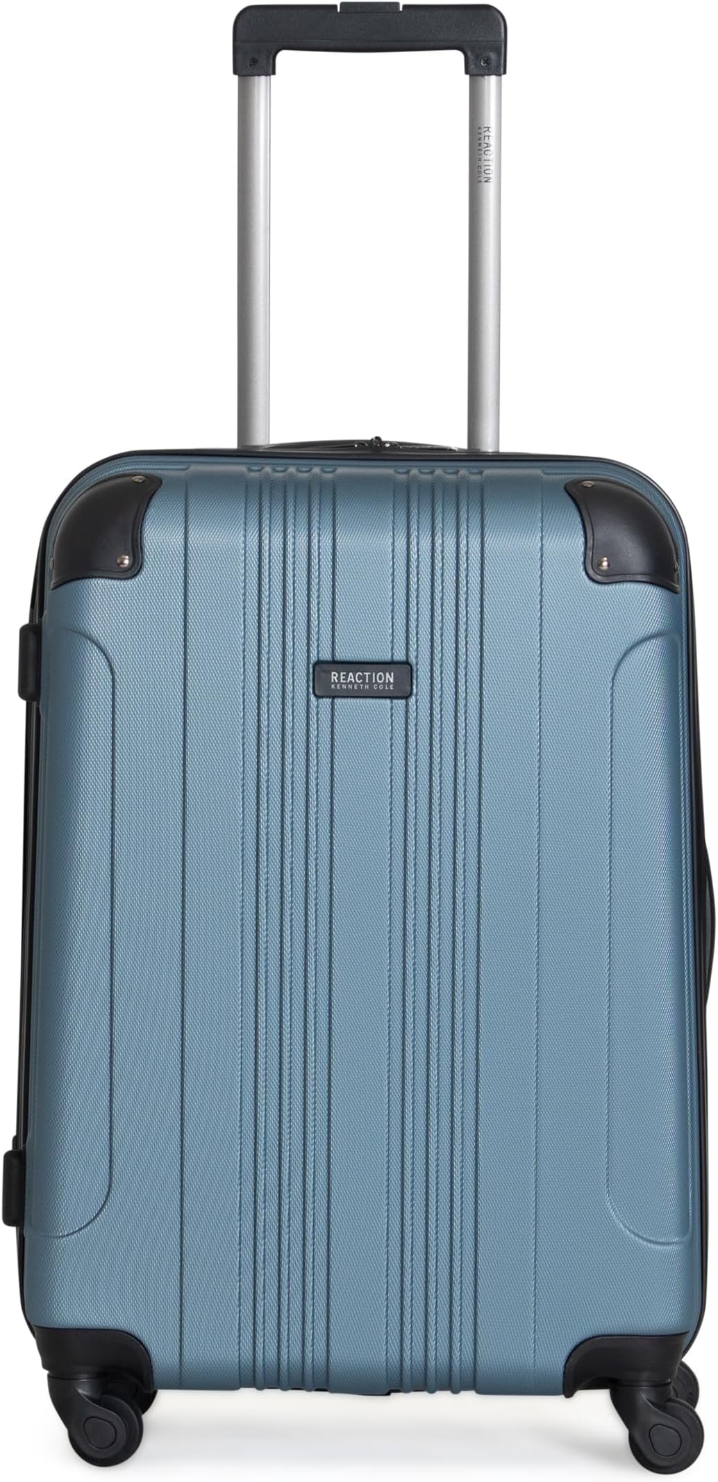 Out of Bounds Lightweight Hardshell 4-Wheel Spinner Luggage, Granite Blue, 24-Inch Checked