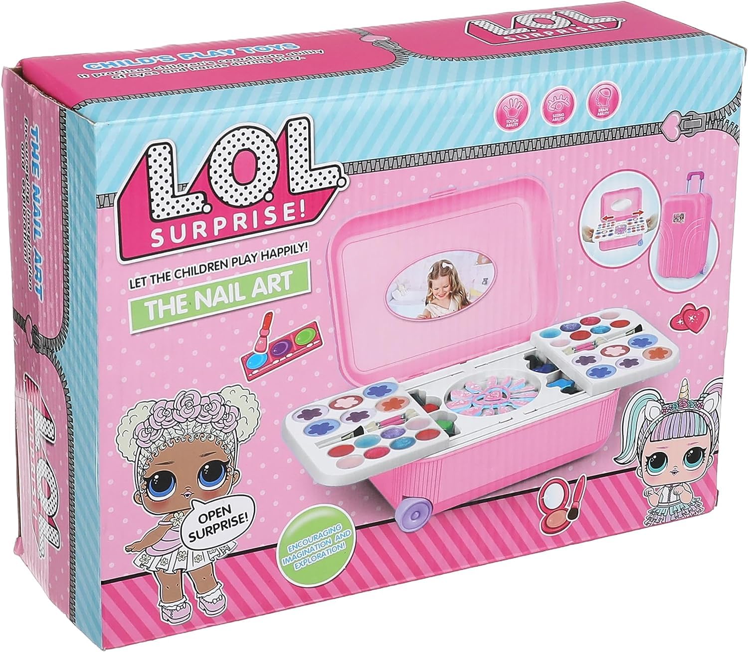 SUKON Kids Beauty Makeup Kit Cosmetic Pretend Toy Washable Portable Safe Assorted Professional Play Makeup Kit Makeup Playset for Girls Girl