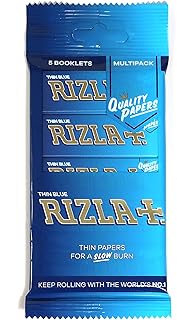 5 booklets - Rizla Blue Regular 70mm Thin Rolling Paper