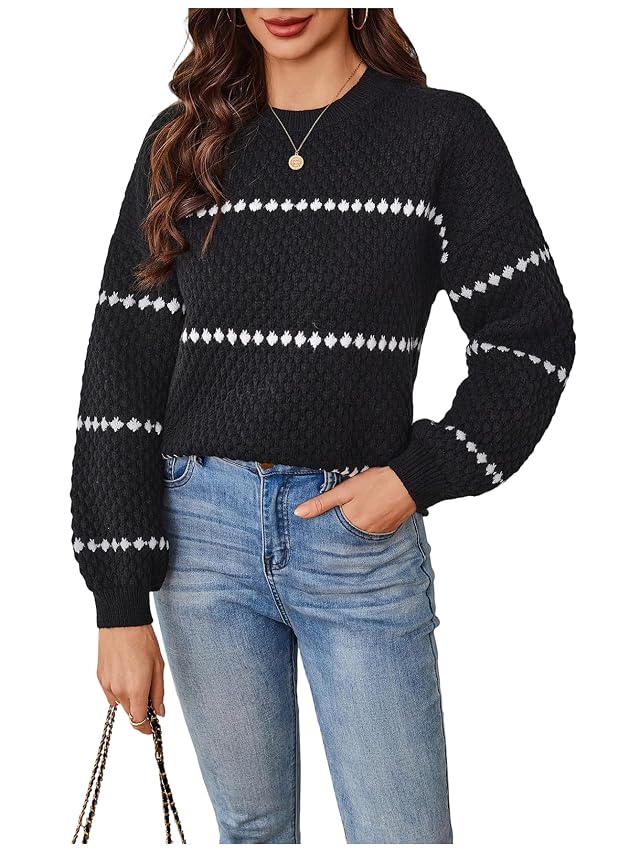 SHENHE Womens Mock Neck Sweater Diamond Pattern Long Sleeve Drop Shoulder Sweaters Pullovers Knit Tops