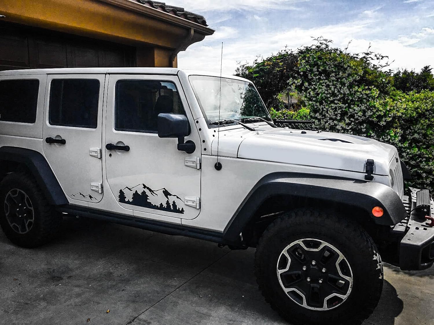 Black Mountains Decal Sticker Compatible with Jeep Wrangler Rubicon Jk jl All Models (35B)