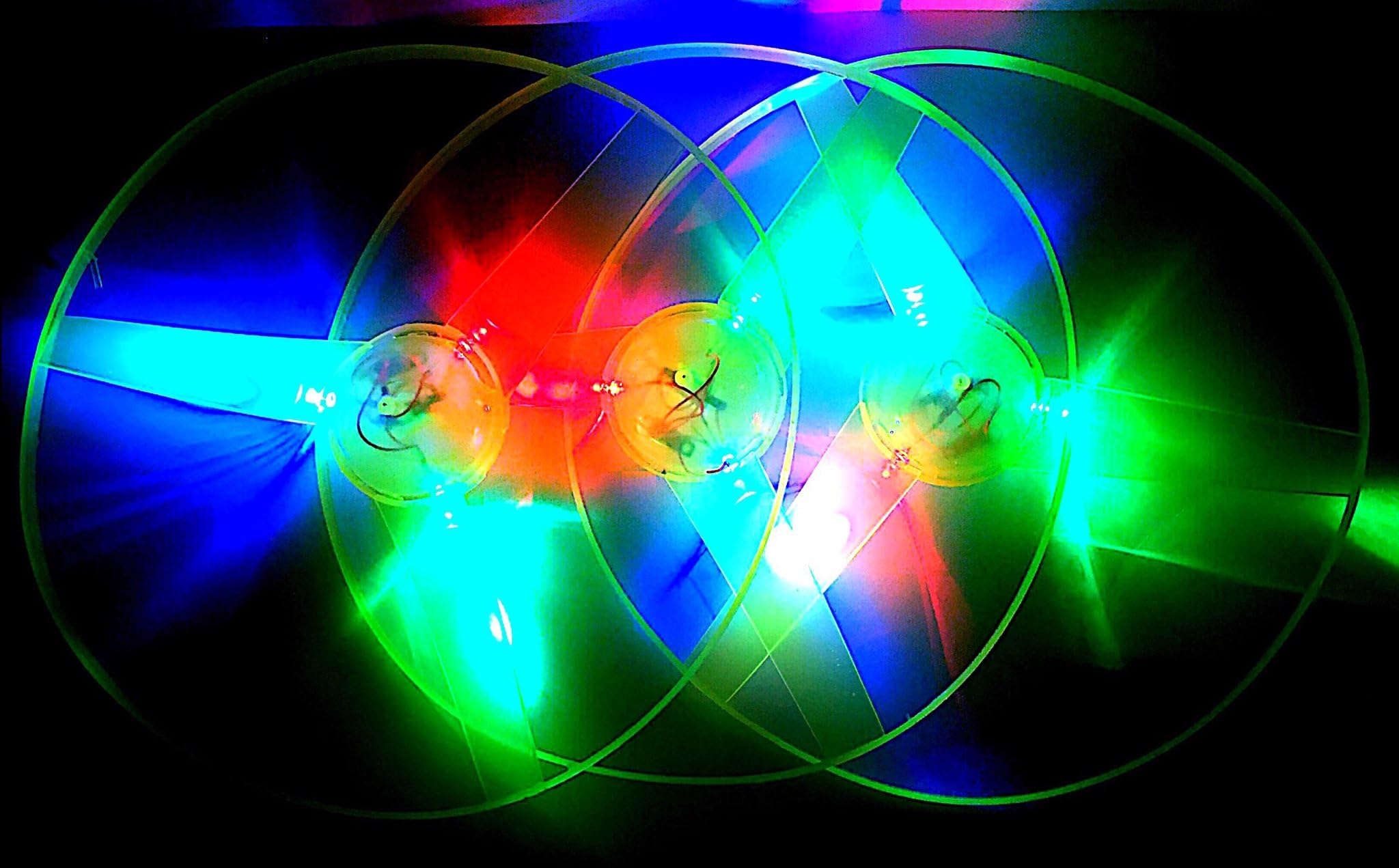 LED Neon Yellow Flying Disc 3 SET